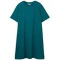 TOM TAILOR DENIM Damen Kurzes T-Shirt-Kleid, grün, Melange Optik, Gr. XXL