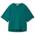 TOM TAILOR DENIM Damen Oversized T-Shirt mit Bio-Baumwolle, grün, Uni, Gr. XXL