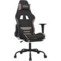 Vidaxl - Gaming-Stuhl mit Fußstütze Schwarz und Taupe Stoff Schwarz