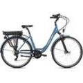 E-Bike HOLLANDIA "Lido" E-Bikes Gr. 49 cm, 28 Zoll (71,12 cm), blau (petrol) E-Bikes Pedelec, Elektrofahrrad für Damen, Cityrad