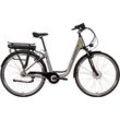 E-Bike SAXONETTE "City Plus" E-Bikes Gr. 50 cm, 28 Zoll (71,12 cm), silberfarben (silberfarben matt) E-Bikes Pedelec, Elektrofahrrad für Damen u. Herren, Cityrad, Rücktrittbremse