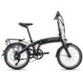 E-Bike ADORE "Cologne" E-Bikes Gr. 30 cm, 20 Zoll (50,80 cm), schwarz E-Bikes Pedelec, Elektrofahrrad für Damen u. Herren, Klapprad