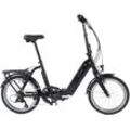 E-Bike ALLEGRO "Andi 7 374" E-Bikes Gr. 42 cm, 20 Zoll (50,80 cm), schwarz E-Bikes Pedelec, Elektrofahrrad für Damen u. Herren, Faltrad