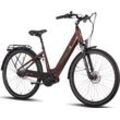 E-Bike SAXONETTE "SAXONETTE Deluxe Plus" E-Bikes Gr. 50 cm, 28 Zoll (71,12 cm), rot (bordeau) E-Bikes Pedelec, Elektrofahrrad für Damen u. Herren, Cityrad Bestseller