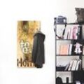 Garderobenleiste ARTLAND "Willkommen in unserem Zuhause" Garderobenhalter Gr. B/H/T: 60 cm x 120 cm x 2,8 cm, braun Haken teilmontiert
