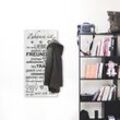 Garderobenleiste ARTLAND "Wo die Liebe wohnt" Garderobenhalter Gr. B/H/T: 60 cm x 120 cm x 2,8 cm, grau Haken teilmontiert