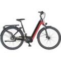 E-Bike PROPHETE "Geniesser 5.0" E-Bikes Gr. 48 cm, 28 Zoll (71,12 cm), schwarz (schwarz, rot) E-Bikes Pedelec, E-Bike für Damen, Cityrad, inkl. Rahmenschloss ART zertifiz.