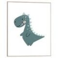 Reinders! Gerahmtes Bild ARTISSA, Blau - Braun - Weiß - 40 x 50 cm - Kleiner Dinosaurier für Kinder
