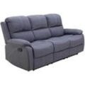 Femo Sofa 3-Sitzer FM-3231, Graublau - Mikrofaser - mit Relaxfunktion