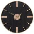 casa NOVA Wanduhr SEKAR, Schwarz - Goldgelb - Ø 71 cm - Metall - MDF