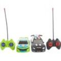 HAPPY PEOPLE® Spielzeugauto "'Racer & Police Car", Licht, Sound, grün