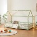 en.casa Kinderbett Sisimiut 90x200 cm Mintgrün / Weiß