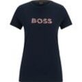BOSS Orange T-Shirt, Rundhals-Ausschnitt, Logo-Print, für Damen, blau, XS
