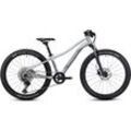 Mountainbike GHOST "Kato 24 Full Party" Fahrräder Gr. 30 cm, 24 Zoll (60,96 cm), silberfarben Hardtail für Damen und Herren, Kettenschaltung