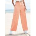 Cargohose BUFFALO Gr. 34, N-Gr, orange (peach) Damen Hosen Strandhosen aus Lyocell in weiter Form, lässige Stoffhose mit seitlichen Taschen