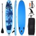 COSTWAY SUP Board 297x75 cm aufblasbar Stand up Board, Stand up Paddling Board, Paddelboard, inkl. Rucksack, Pumpe, Sicherheitsleine, Reparaturset,