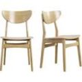 Skandinavische Stühle aus hellem Holz und massiver Eiche (2er-Set) MAYA