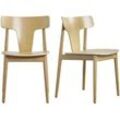 Skandinavische Stühle aus hellem Holz und massiver Eiche (2er-Set) LOUISA