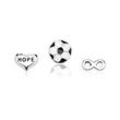 Floating Charm Set Fußball Sterlingsilber