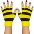 Strick-Handschuhe, gelb/schwarz
