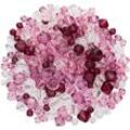 Facettierte Glasperlen, lila-rosa-transparent, 4–8 mm Ø, 50 g