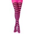 Ringelstrumpfhose, pink/schwarz