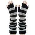 Strick-Handschuhe, grau/schwarz, 40 cm