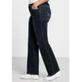 Große Größen: Bootcut-Jeans mit Used-Effekten, dark blue Denim, Gr.100