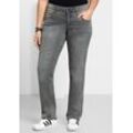 Große Größen: Gerade Jeans mit Used-Effekten, grey Denim, Gr.21