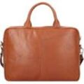 Dermata Aktentasche Leder 39 cm Laptopfach cognac