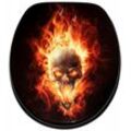 WC-Sitz Totenkopf in Flammen - Premium Toilettendeckel direkt vom Hersteller