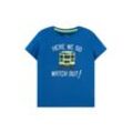 TOM TAILOR Jungen T-Shirt mit großflächigem Print, blau, Print, Gr. 116/122
