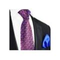 Paul Malone Krawatte 7-Fold Seidenkrawatte Schlips modern elegant 100% Seide geblümt (Set
