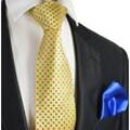 Paul Malone Krawatte 7-Fold Seidenkrawatte Schlips modern elegant 100% Seide gepunktet (Set