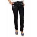 Cipo & Baxx Straight-Jeans Jeans Hose im außergewönlichem Design Jeans mit dreifacher Gürtelschlaufenanreihung