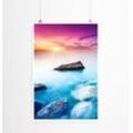 Sinus Art Poster 90x60cm Poster Bunte Morgensonne über dem Meer Krim