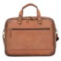 Jost Randers Aktentasche Leder 36 cm Laptopfach cognac