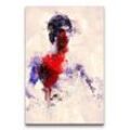 Sinus Art Leinwandbild Bruce Lee Porträt Abstrakt Kunst Legende Kung Fu 60x90cm Leinwandbild