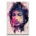Sinus Art Leinwandbild Bob Dylan Porträt Abstrakt Kunst Musiklegende Nobelpreisträger 60x90cm Leinwandbild