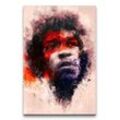 Sinus Art Leinwandbild Jimi Hendrix Porträt Abstrakt Kunst Gitarrist Legende 60x90cm Leinwandbild