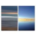 Sinus Art Leinwandbild 2 Bilder je 60x90cm Horizont Minimal Sonnenuntergang Stille Ruhe Dekorativ Meer