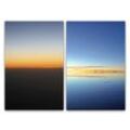 Sinus Art Leinwandbild 2 Bilder je 60x90cm Horizont Sonnenuntergang Minimal Beruhigend Stille Einsam Meditation