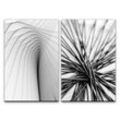 Sinus Art Leinwandbild 2 Bilder je 60x90cm Abstrakt Wellen Schwingung Draht Minimal Schwarz Weiß Modern