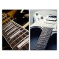 Sinus Art Leinwandbild 2 Bilder je 60x90cm Live Musik Gitarre E-Gitarre Gitarrensaiten Rock and Roll Bassgitarre Akustik
