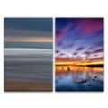 Sinus Art Leinwandbild 2 Bilder je 60x90cm Horizont Abstrakt Minimal Meer Sonnenuntergang Sommer Abenddämmerung