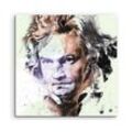 Sinus Art Leinwandbild Ludwig van Beethoven 60x60cm Aquarell Art Leinwandbild