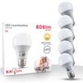 B.K.Licht LED-Leuchtmittel, E27, 5 St., Warmweiß, LED Lampe Glüh-Birne SET 9W 806 Lumen warmweiß 3.000K Energiesparlampe, weiß