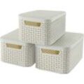 Curver Organizer STYLE Box S (Set, 3 St), Aufbewahrungsbox, creme, weiß