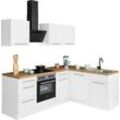 wiho Küchen Winkelküche Unna, mit E-Geräten, Stellbreite 220 x 170 cm, beige|weiß