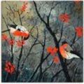 Artland Wandbild rote Vögel im Winter, Vögel (1 St), als Alubild, Outdoorbild, Leinwandbild, Wandaufkleber, versch. Größen, rot